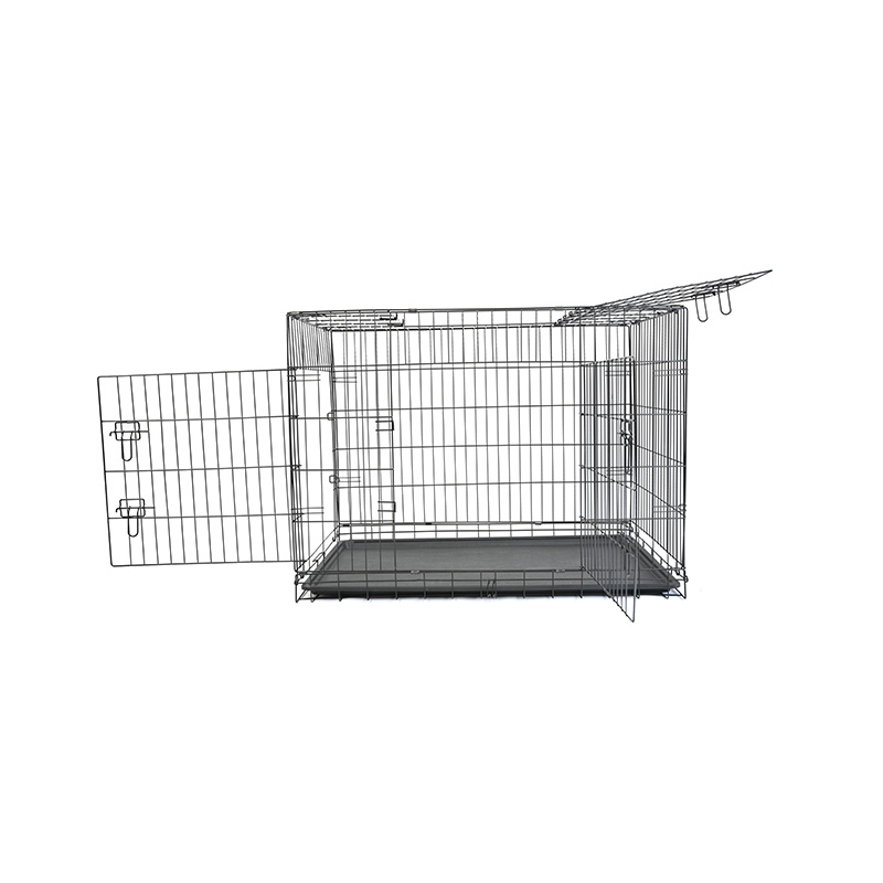 DH016-4 2 Kapılı Demir Tepsi Metal Pet Kafes Köpek Sandığı