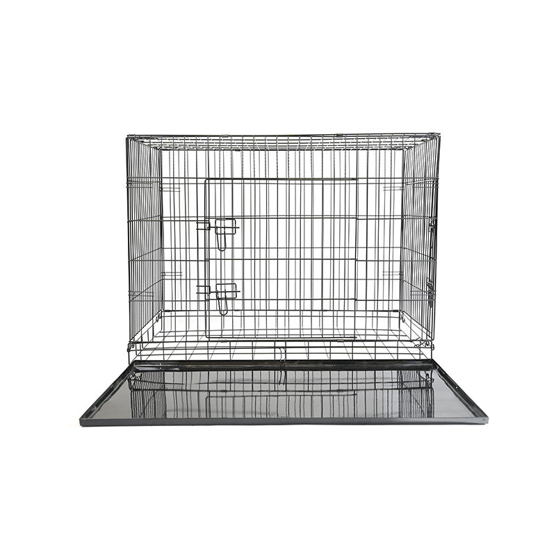 DH016-4 2 Kapılı Demir Tepsi Metal Pet Kafes Köpek Sandığı